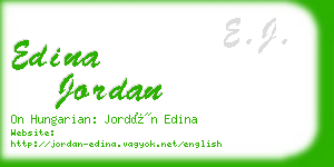 edina jordan business card